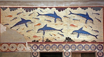 “Dolphin Fresco” from the Palace of Knossos, Crete; Late Minoan I, ca. 1600-1425 BC.
